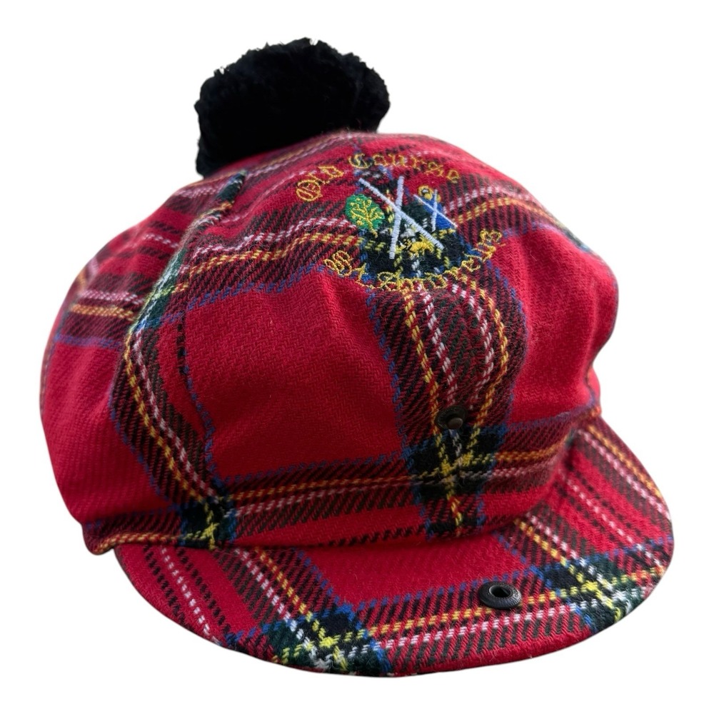 Vintage Kangol Royal Stewart Tartan Tam O'Shanter Golf Hat XL Made Great Britain